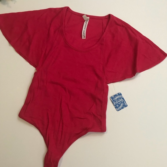 NWT Free People Byron Bodysuit- Red - Picture 6 of 8
